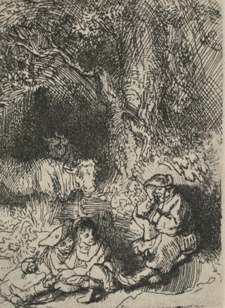 Main Product Photo of The Shepards and the Family Painting by Rembrandt Van Rijn