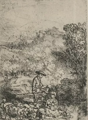 The Shepards in the Woods Oil painting by Rembrandt Van Rijn