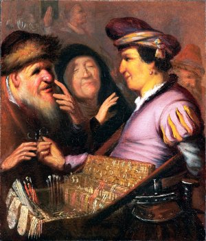 The Spectacle-Pedlar by Rembrandt Van Rijn Oil Painting