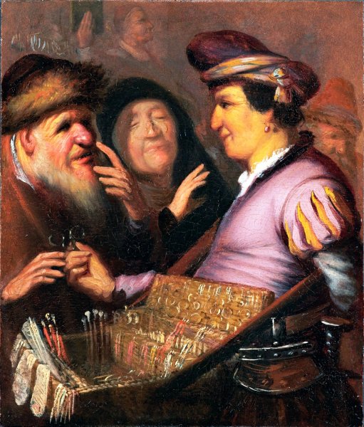 Main Product Photo of The Spectacle-Pedlar Painting by Rembrandt Van Rijn