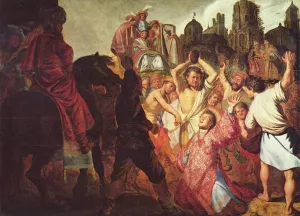 The Stoning of St. Stephen by Rembrandt Van Rijn - Oil Painting Reproduction