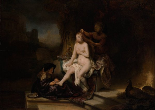 The Toilet of Bathsheba  by Rembrandt Van Rijn - Hand-Painted Oil Painting Reproduction