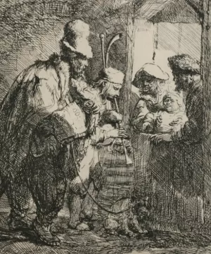 The Travelling Musicians Oil painting by Rembrandt Van Rijn