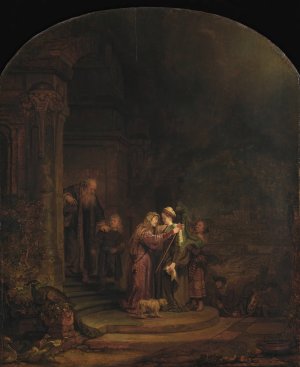 The Visitation by Rembrandt Van Rijn Oil Painting