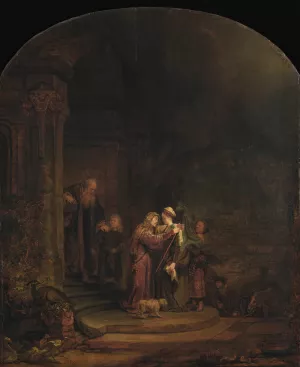 The Visitation by Rembrandt Van Rijn Oil Painting