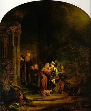 The Visitation by Rembrandt Van Rijn Oil Painting