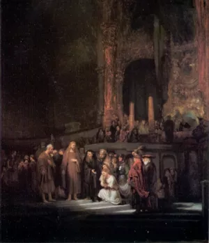 The Woman Taken in Adultery by Rembrandt Van Rijn - Oil Painting Reproduction