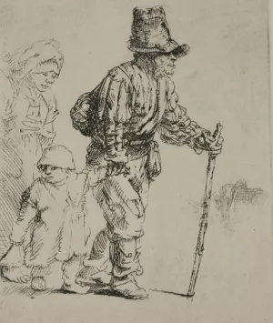 Three Peasants Travelling by Rembrandt Van Rijn - Oil Painting Reproduction