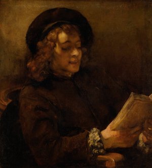 Titus van Rijn, the Artist's Son, Reading by Rembrandt Van Rijn Oil Painting