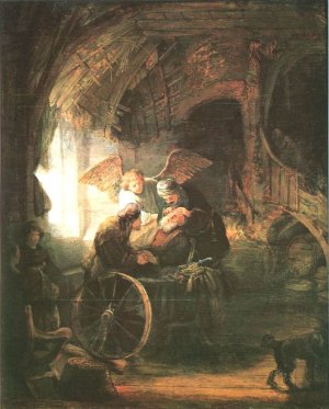 Tobias Cured with His Son by Rembrandt Van Rijn Oil Painting