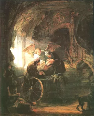 Tobias Cured with His Son by Rembrandt Van Rijn - Oil Painting Reproduction
