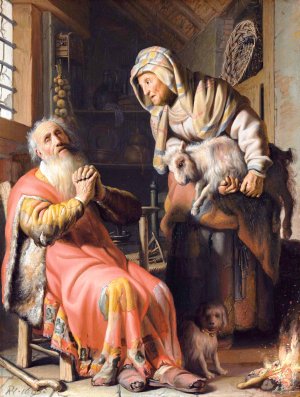 Tobit and Anna with the Kid Goat by Rembrandt Van Rijn Oil Painting