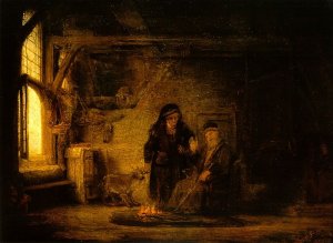 Tobit and Anna with the Kid by Rembrandt Van Rijn Oil Painting