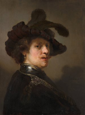 Tronie of a Man with a Feathered Beret by Rembrandt Van Rijn Oil Painting