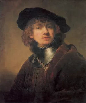 Tronie of a Young Man with Gorget and Beret by Rembrandt Van Rijn Oil Painting
