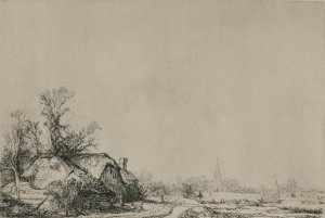 Village with a River by Rembrandt Van Rijn Oil Painting