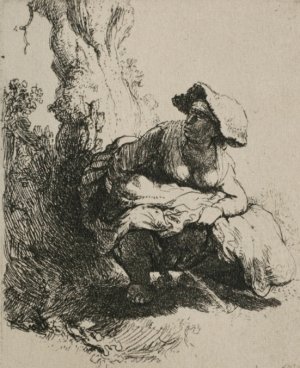 Woman Beneath a Tree by Rembrandt Van Rijn Oil Painting
