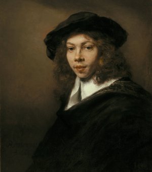 Young Man in a Black Beret by Rembrandt Van Rijn Oil Painting