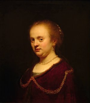 Young Woman with a Gold Chain by Rembrandt Van Rijn Oil Painting