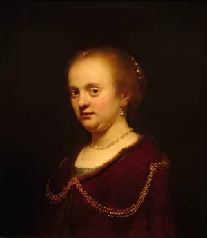 Young Woman with a Gold Chain by Rembrandt Van Rijn Oil Painting