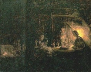Zeus and Mercury in the House of Filomen and Bauci by Rembrandt Van Rijn Oil Painting