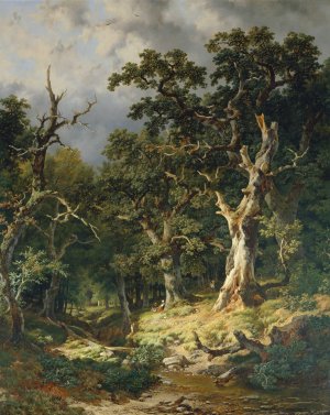 Eichenwald by Remigius Adrianus Van Haanen Oil Painting