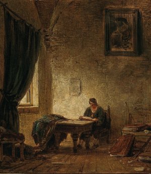 In The Study by Remigius Adrianus Van Haanen Oil Painting