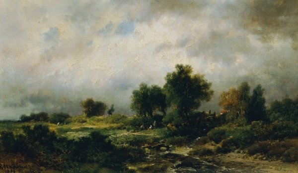 Sommerlandschaft  by Remigius Adrianus Van Haanen - Hand-Painted Oil Painting Reproduction