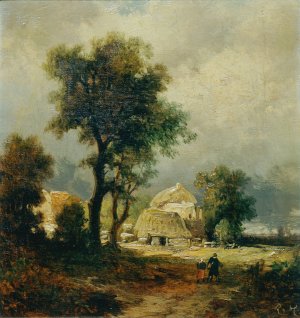Ungarisches Dorf by Remigius Adrianus Van Haanen Oil Painting