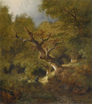 Waldlandschaft mit Jager by Remigius Adrianus Van Haanen Oil Painting