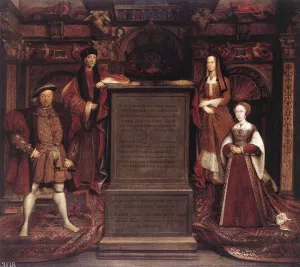 Henry VII, Elizabeth of York, Henry VIII, and Jane Seymour Oil painting by Remigius Van Leemput