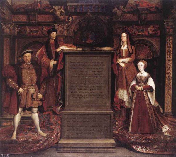 Main Product Photo of Henry VII, Elizabeth of York, Henry VIII, and Jane Seymour Painting by Remigius Van Leemput