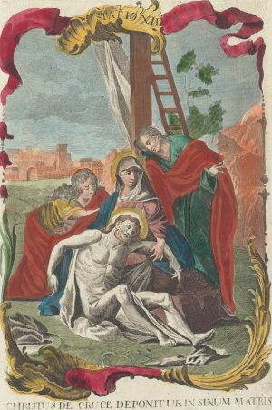 Christus De Cruce Deponitur In Sinum Matris by Remondini Family Oil Painting