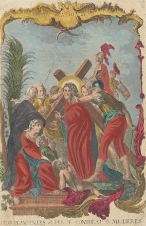 Jesus Plangentes Super se Consolatur Mulieres by Remondini Family Oil Painting