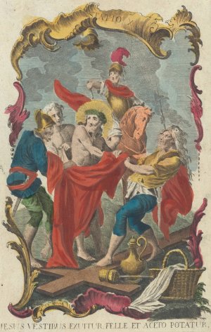 Jesus Vestibus Exuitur Felle Et Aceto Potatur by Remondini Family Oil Painting