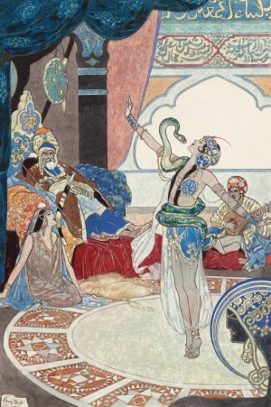 The Snake Charmer by Rene Bull Oil Painting