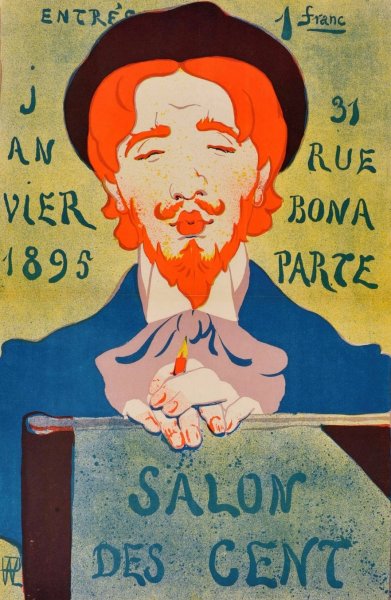 Salon des Cent  by Rene Georges Hermann-Paul - Hand-Painted Oil Painting Reproduction