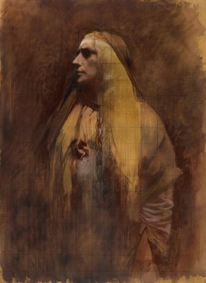 Mme Segond-Weber dans le role de Guanhumara dans les 'Burgraves' by Rene Joseph Gilbert Oil Painting