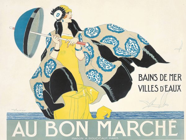 Main Product Photo of Au Bon Marche  Painting by Rene Vincent