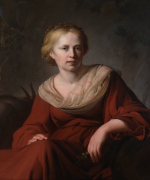 A Young Woman in Arcadian Costume by Reyer Jacobsz Van Blommendael Oil Painting