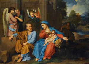 The Rest On The Flight Into Egypt by Reynaud Levieux Oil Painting