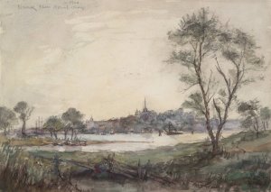 Noank from Mason's Island by Reynolds Beal Oil Painting