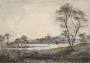Noank from Mason's Island by Reynolds Beal Oil Painting
