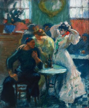 In the Bar by Ricard Canals I Llambi Oil Painting