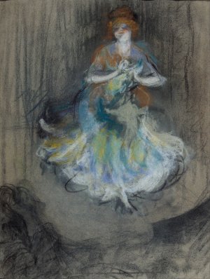 Music Hall Singer by Ricard Canals I Llambi Oil Painting