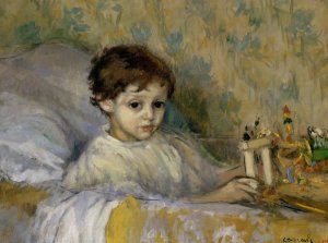 Sick Child by Ricard Canals I Llambi Oil Painting