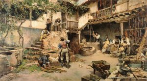 Taller de Curtidores o Las tenerias de Ubide by Ricardo Arredondo Calmache Oil Painting