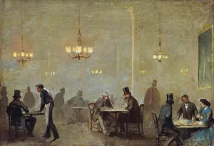 The Cafe by Ricardo Balaca Oil Painting