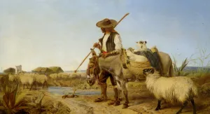 A Spanish Shepherd by Richard Ansdell - Oil Painting Reproduction