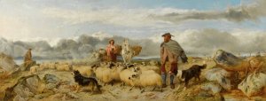 Gathering The Flock by Richard Ansdell Oil Painting